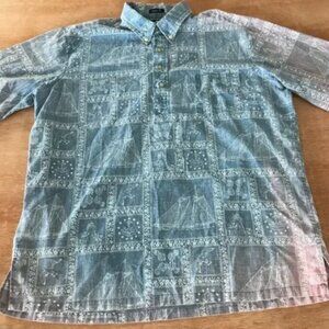 Vintage Reyn Spooner Classic Fit Shirt Men XL Blue Bird Button Down Pullover